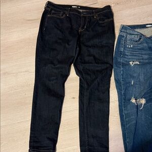 Old Navy Women's Black and Blue Skinny Jeans
